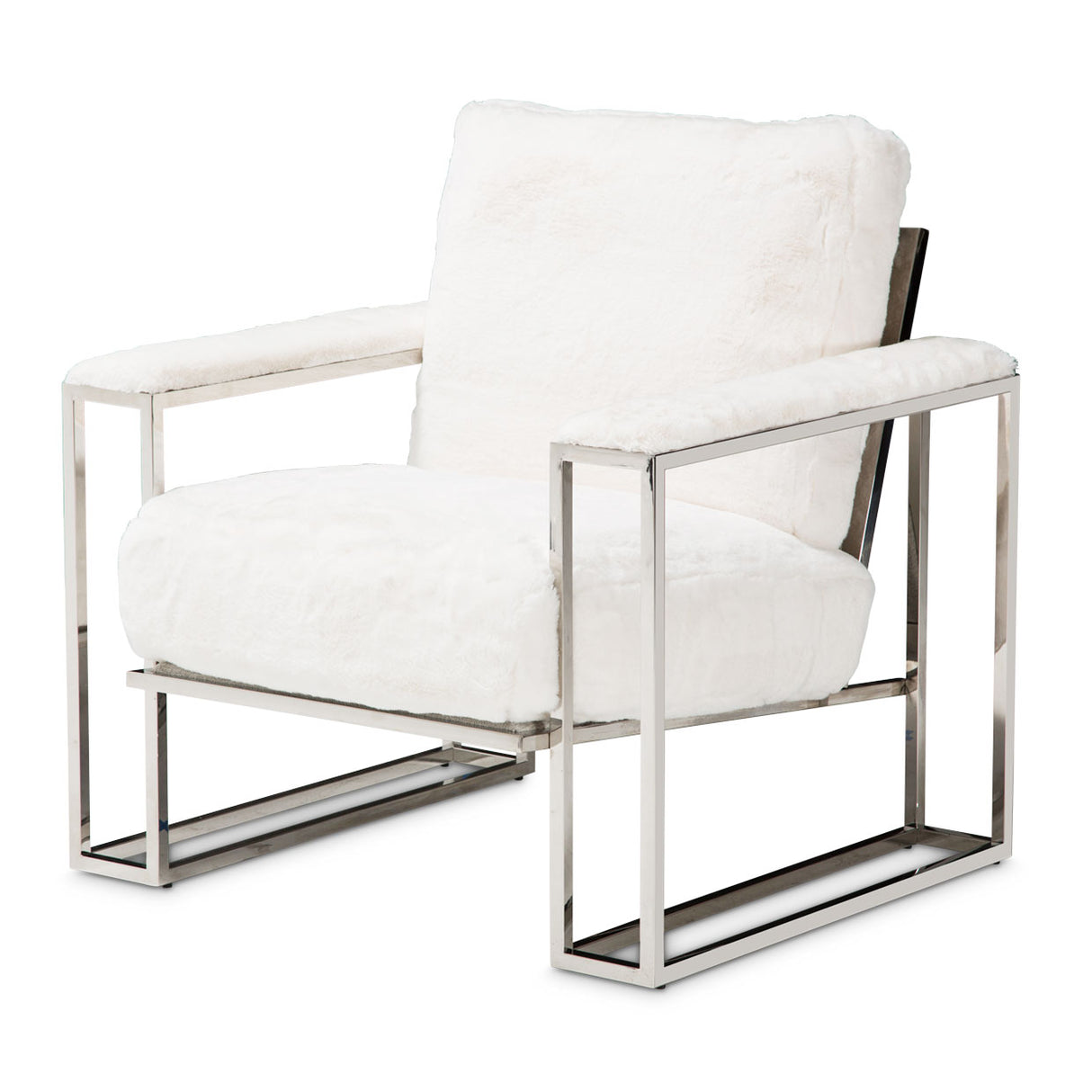 Trance Stainlesssteel Faux-fur Accent Chair from Michael Amini - Luna Furniture
