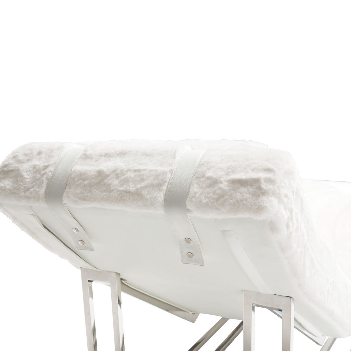 Trance Stainlesssteel Astro Faux Fur Chaise from Michael Amini - Luna Furniture