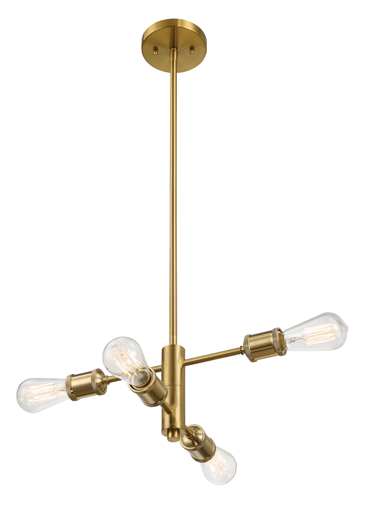 Trellis Four Lights Modern Gold Chandelier Vintage Pendant Fixture for Living Room Dining Kitchen 15"W × 6.75"H from Midinmod - Luna Furniture