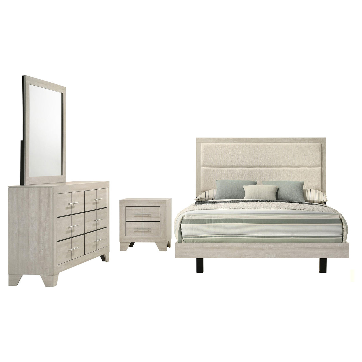 Trenton Rustic Cream 4-Piece Full Bedroom Set from Coaster - Luna Furniture