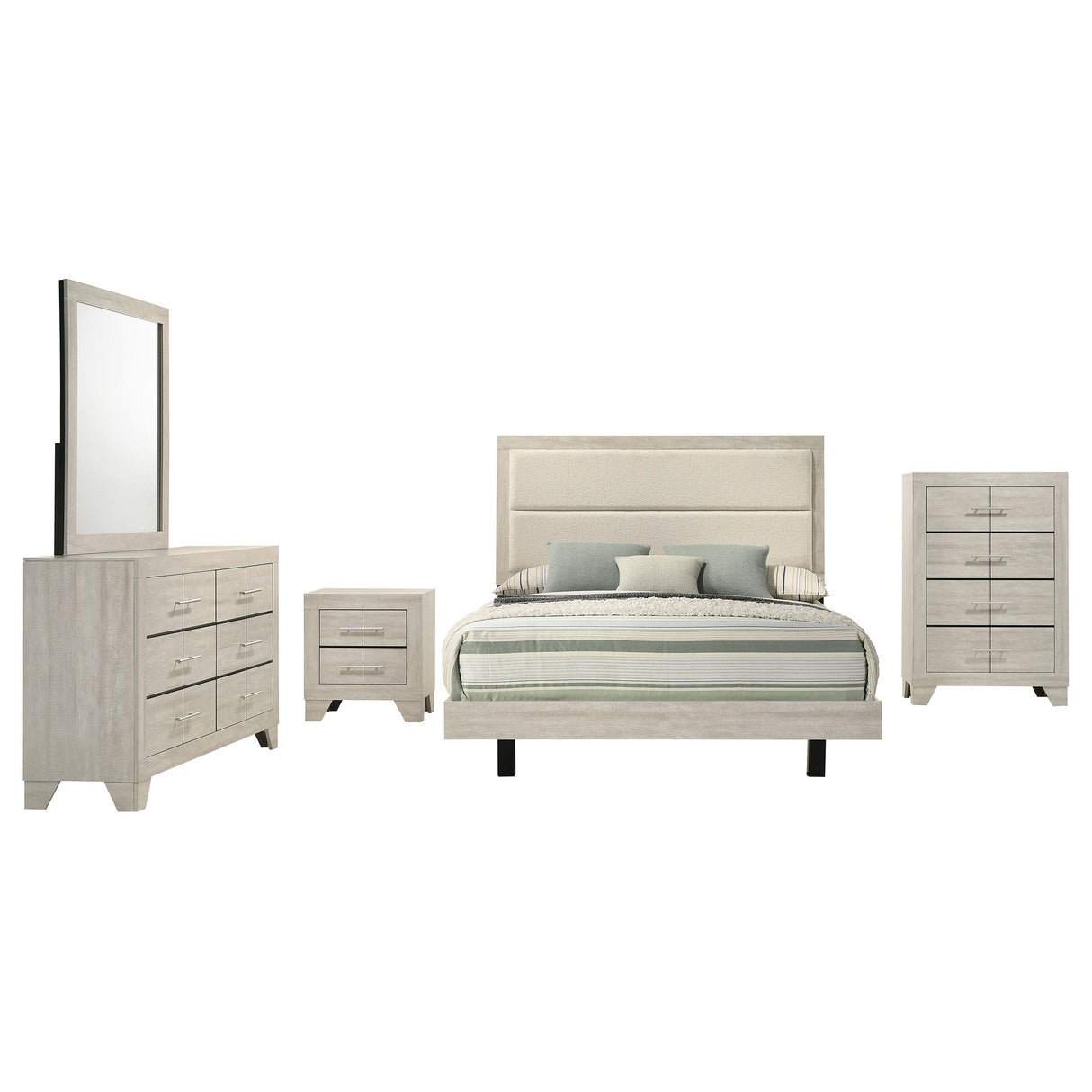 Trenton Rustic Cream 5-Piece Full Bedroom Set from Coaster - Luna Furniture