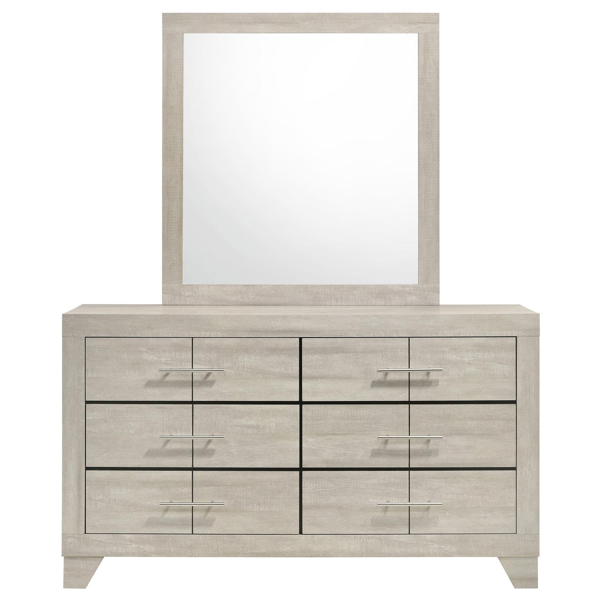 Trenton 6-drawer Bedroom Dresser With Mirror Rustic Cream from Coaster - Luna Furniture