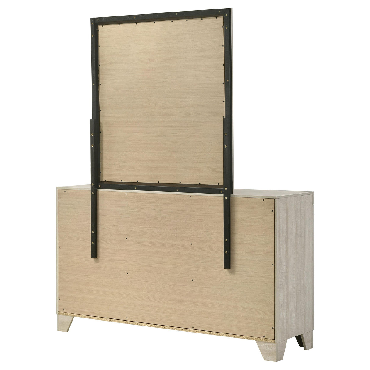 Trenton 6-drawer Bedroom Dresser With Mirror Rustic Cream from Coaster - Luna Furniture