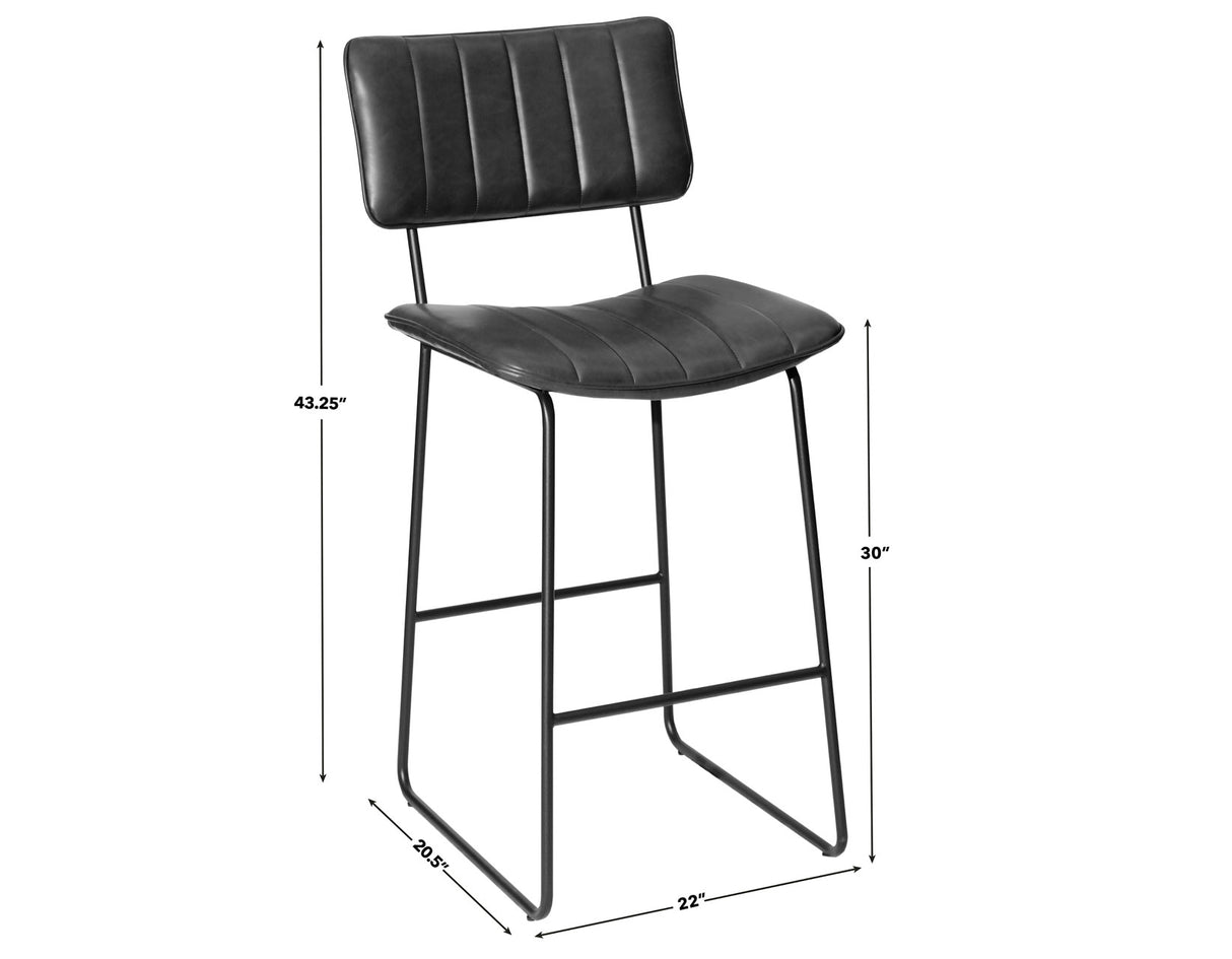 Tribeca Black 30″ Commercial Grade Bar Stool from Steve Silver - Luna Furniture