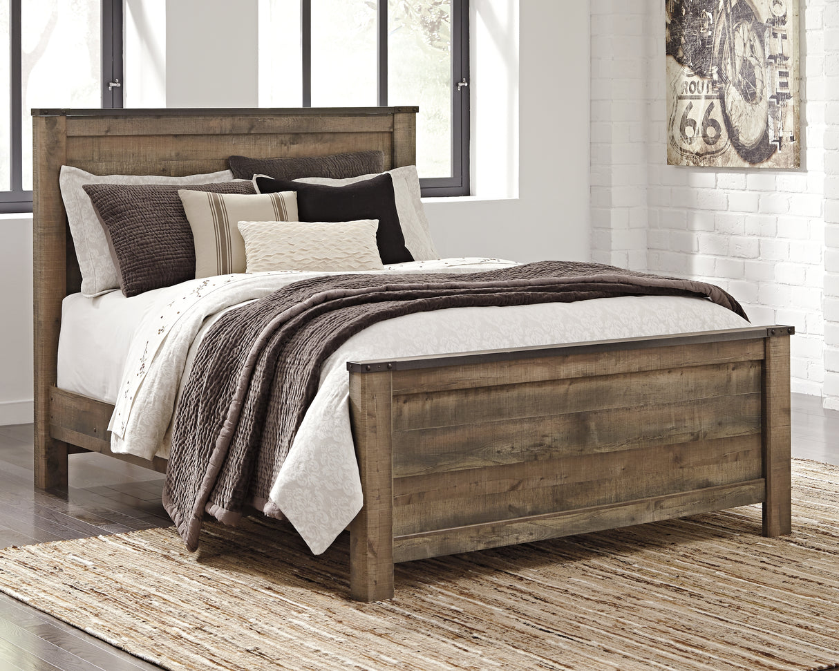 Trinell Brown Queen Panel Bed and Nightstand from Ashley - Luna Furniture