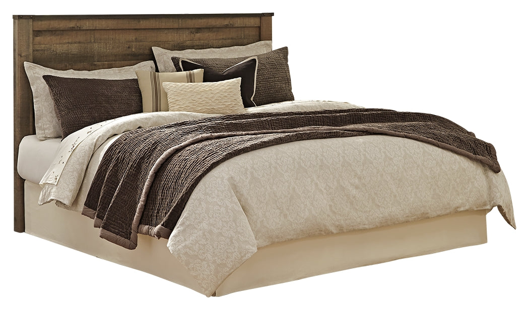 Trinell Brown King/California King Panel Headboard Bed with Mirrored Dresser and 2 Nightstands from Ashley - Luna Furniture
