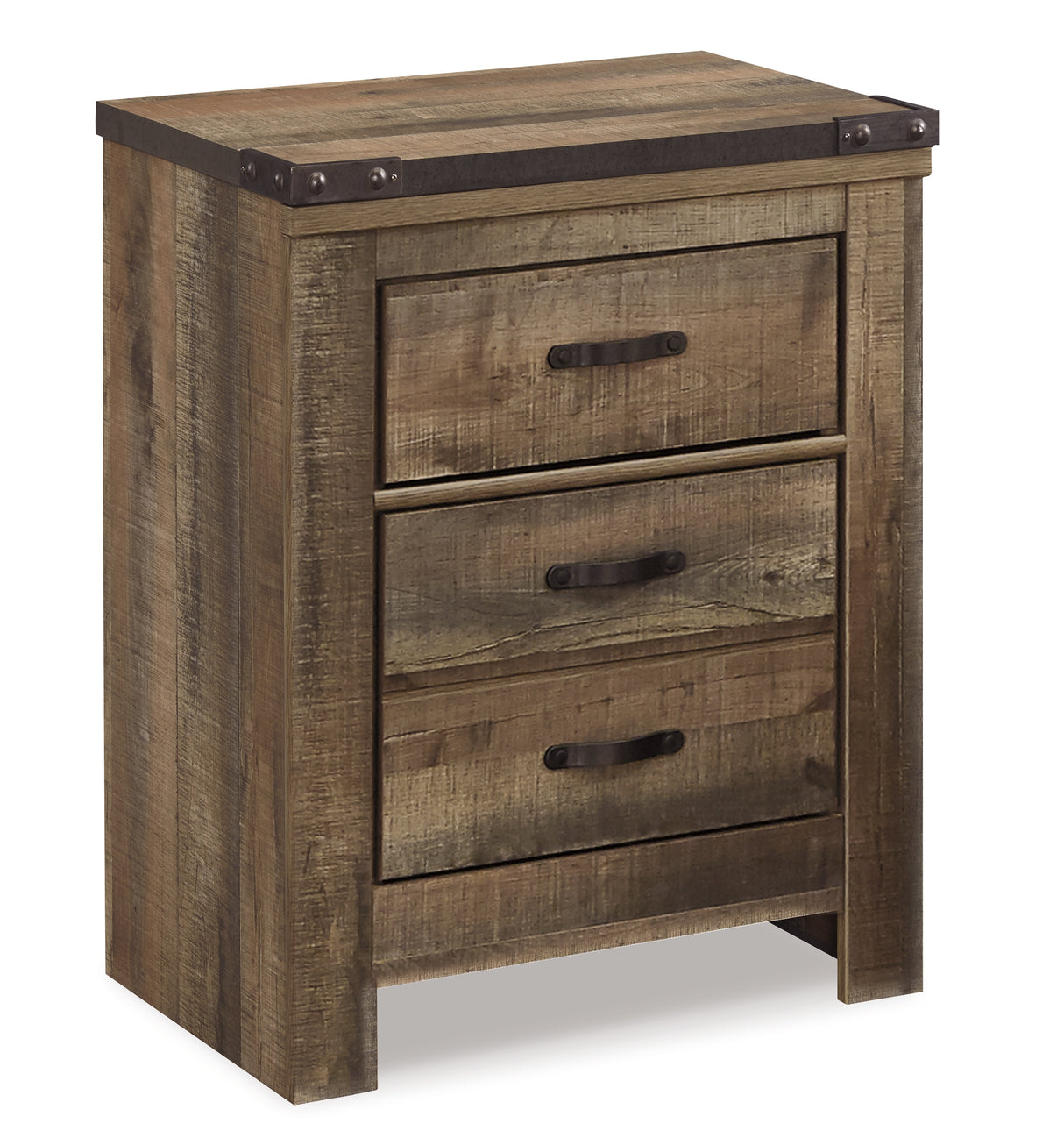 Trinell Brown King/California King Panel Headboard Bed with Mirrored Dresser and 2 Nightstands from Ashley - Luna Furniture