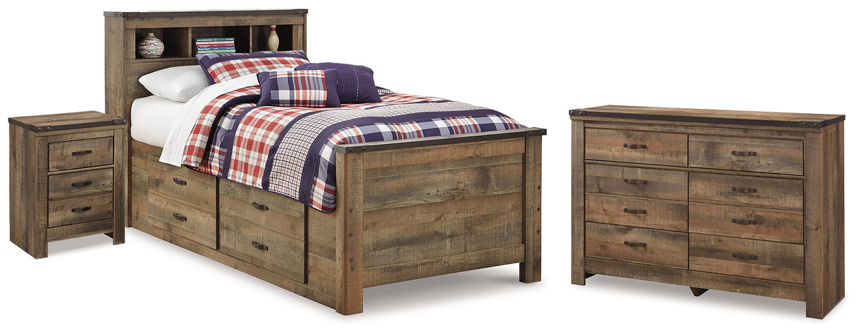 Trinell Twin Bookcase Storage Bed, Dresser and Nightstand from Ashley - Luna Furniture