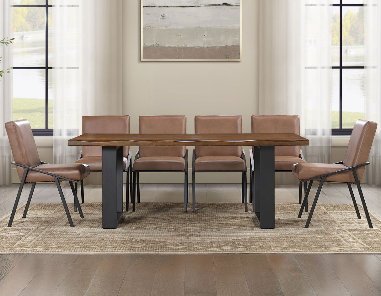 Tucson Mocha 5-Piece 78″ Dining Room Set from Steve Silver - Luna Furniture