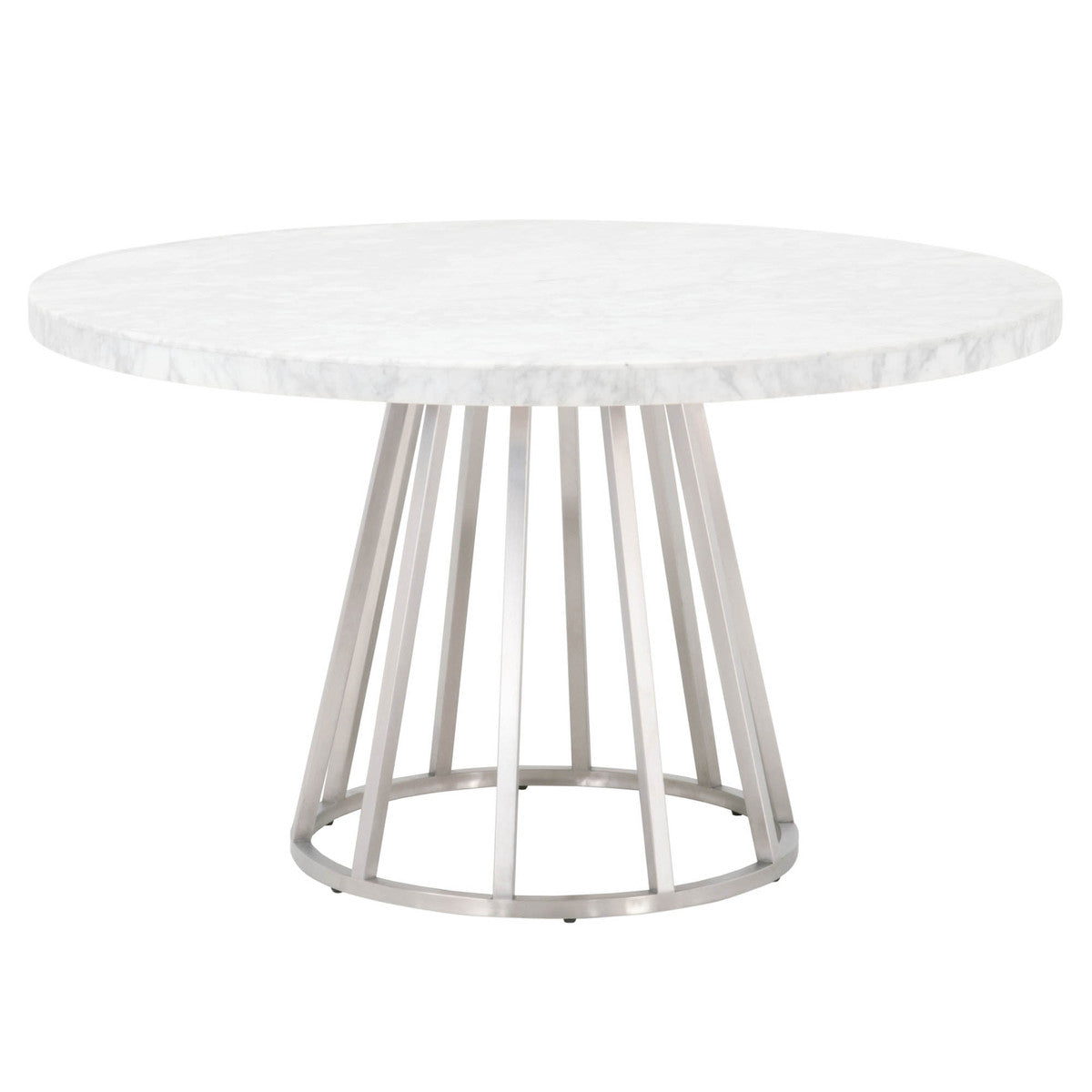 Turino 54" Round Dining Table Carrera Top in White Carrera Marble from Essentials For Living - Luna Furniture