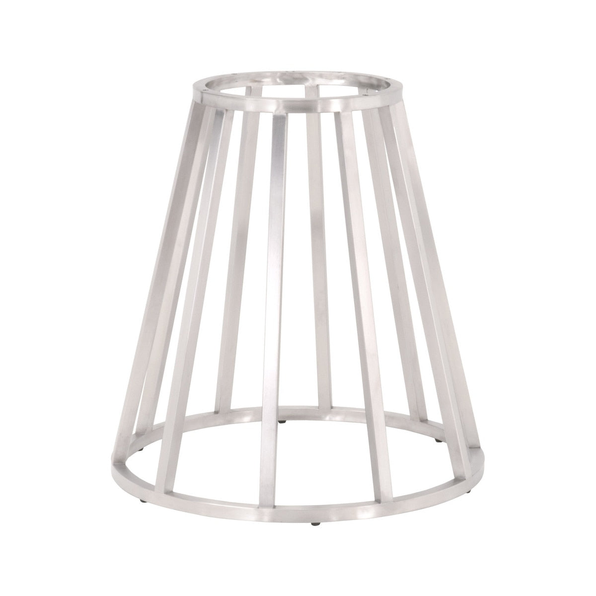 Turino 54" Round Dining Table in White Concrete, Brushed Stainless Steel from Essentials For Living - Luna Furniture