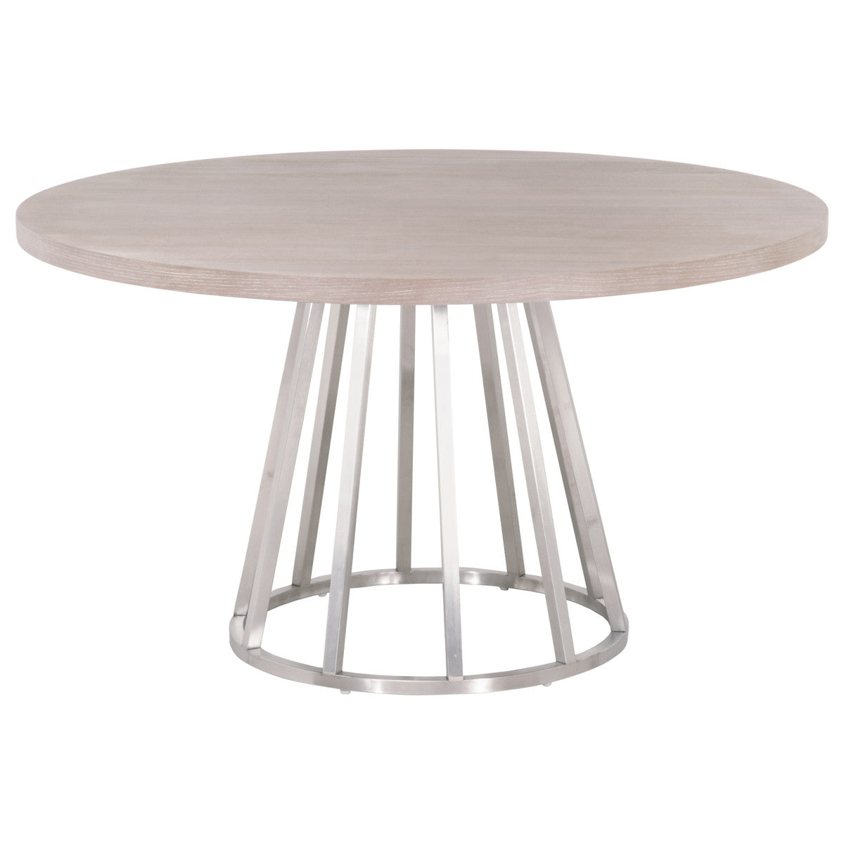 Turino 54" Round Dining Table Wood Top in Natural Gray Acacia from Essentials For Living - Luna Furniture