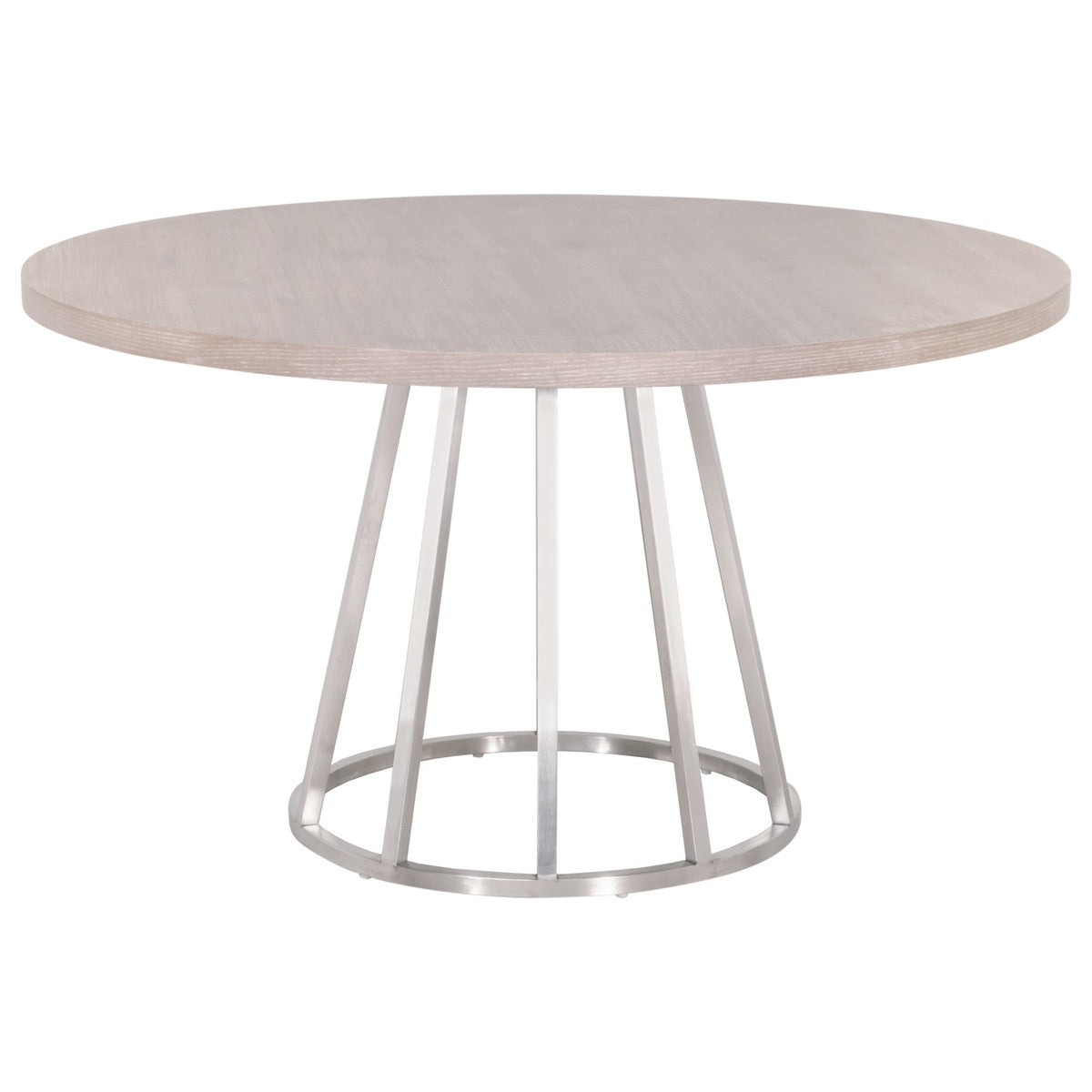Turino 54" Round Dining Table Wood Top in Natural Gray Acacia from Essentials For Living - Luna Furniture