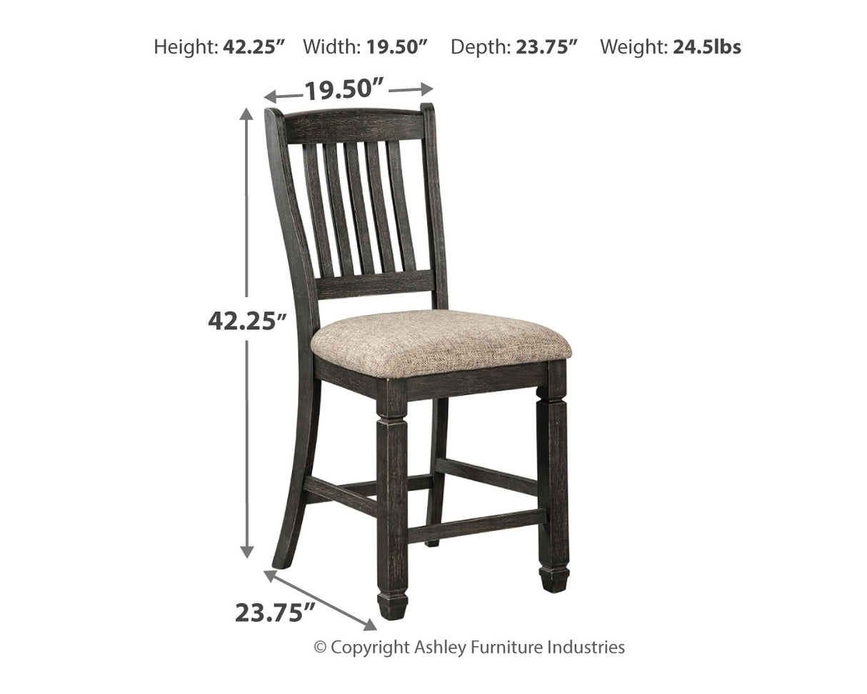 Tyler Creek 2-Piece Bar Stool in Black/Grayish Brown from Ashley - Luna Furniture