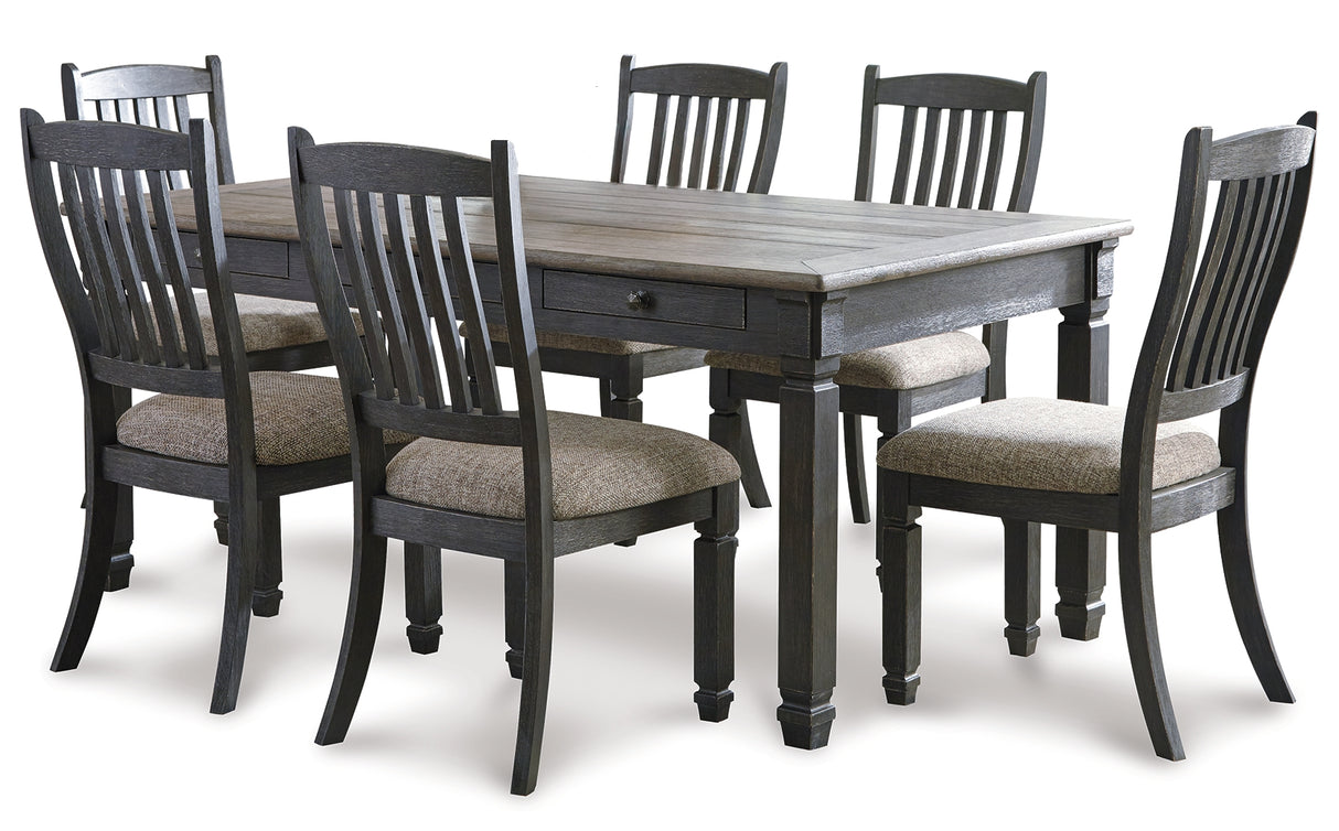 Tyler Creek Dining Table and 6 Chairs in Black/Gray from Ashley - Luna Furniture