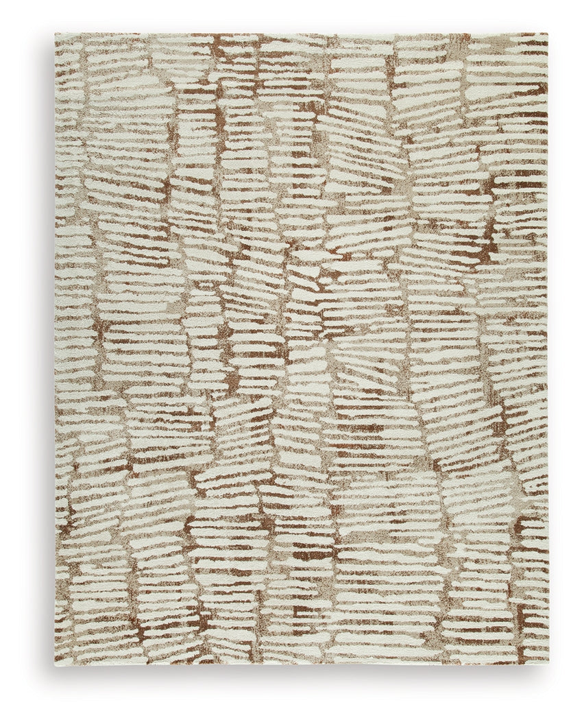 Uduak Cream/Tan/Rust Large Rug from Ashley - Luna Furniture