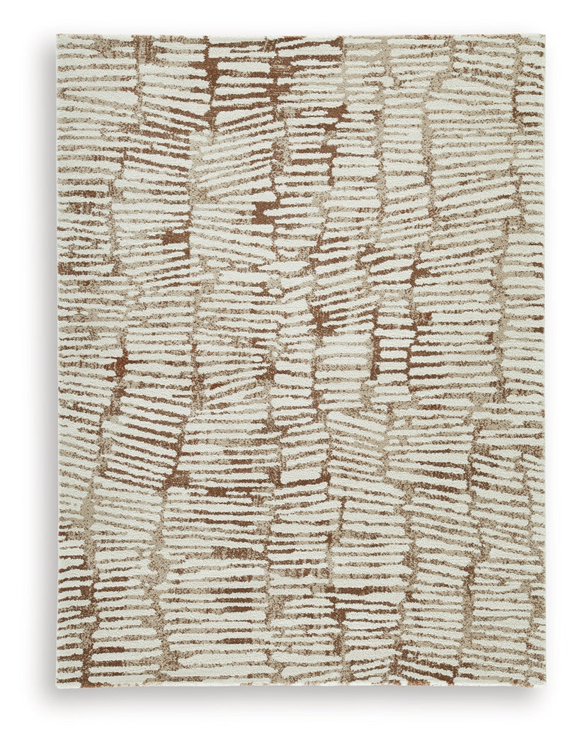 Uduak Cream/Tan/Rust Medium Rug from Ashley - Luna Furniture