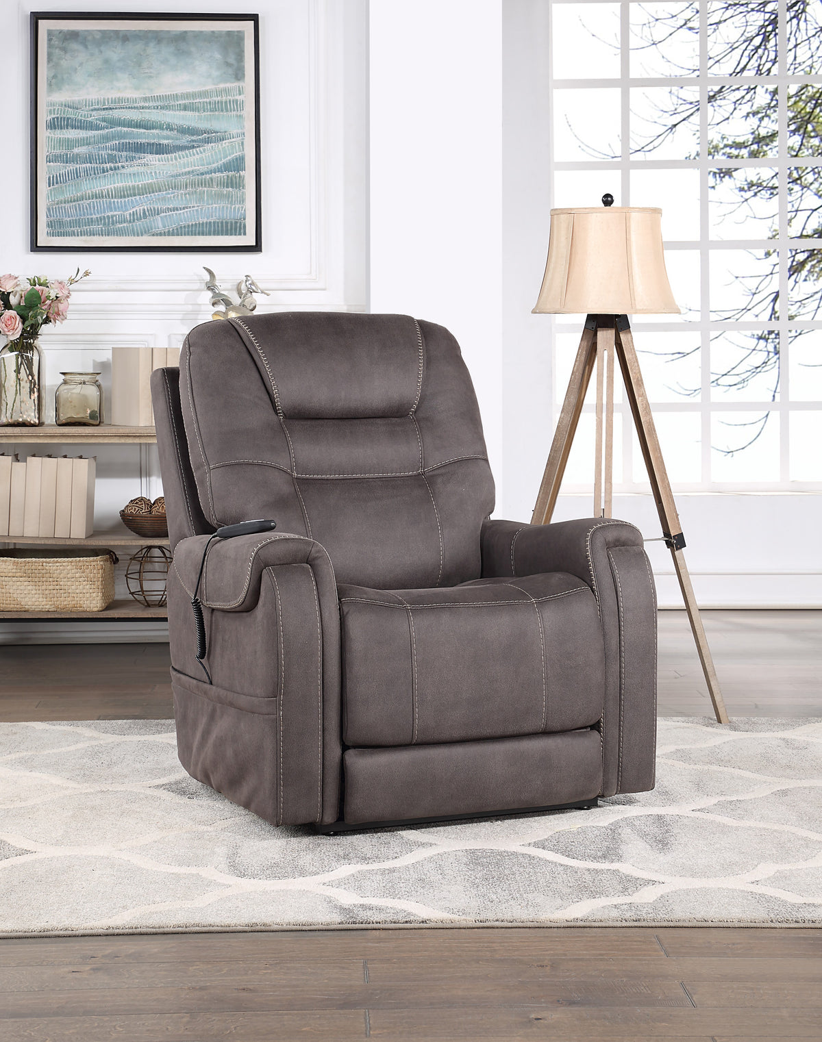 Brisbane Stone Power Lift Chair w/Three Heat Zones from Steve Silver - Luna Furniture