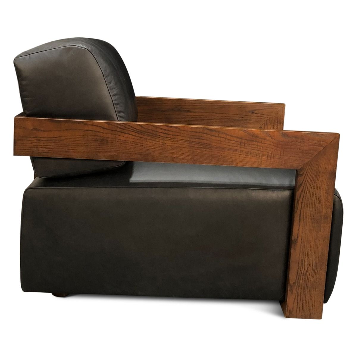 Maison Harper Accent Chair in Charme Black Leather from Home Trends & Design - Luna Furniture