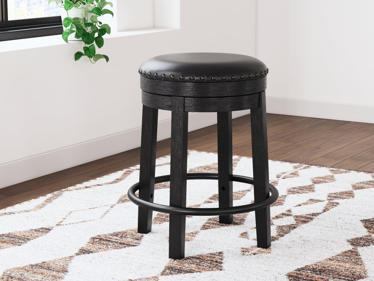 Valebeck Black Counter Height Barstool from Ashley - Luna Furniture