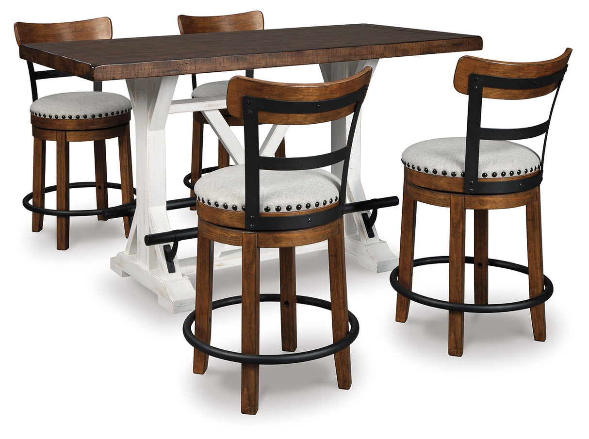 Valebeck Counter Height Dining Table and 4 Barstools in Brown from Ashley - Luna Furniture