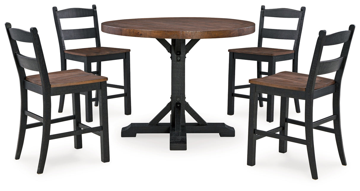 Valebeck Counter Height Dining Table and 4 Barstools in Multi from Ashley - Luna Furniture