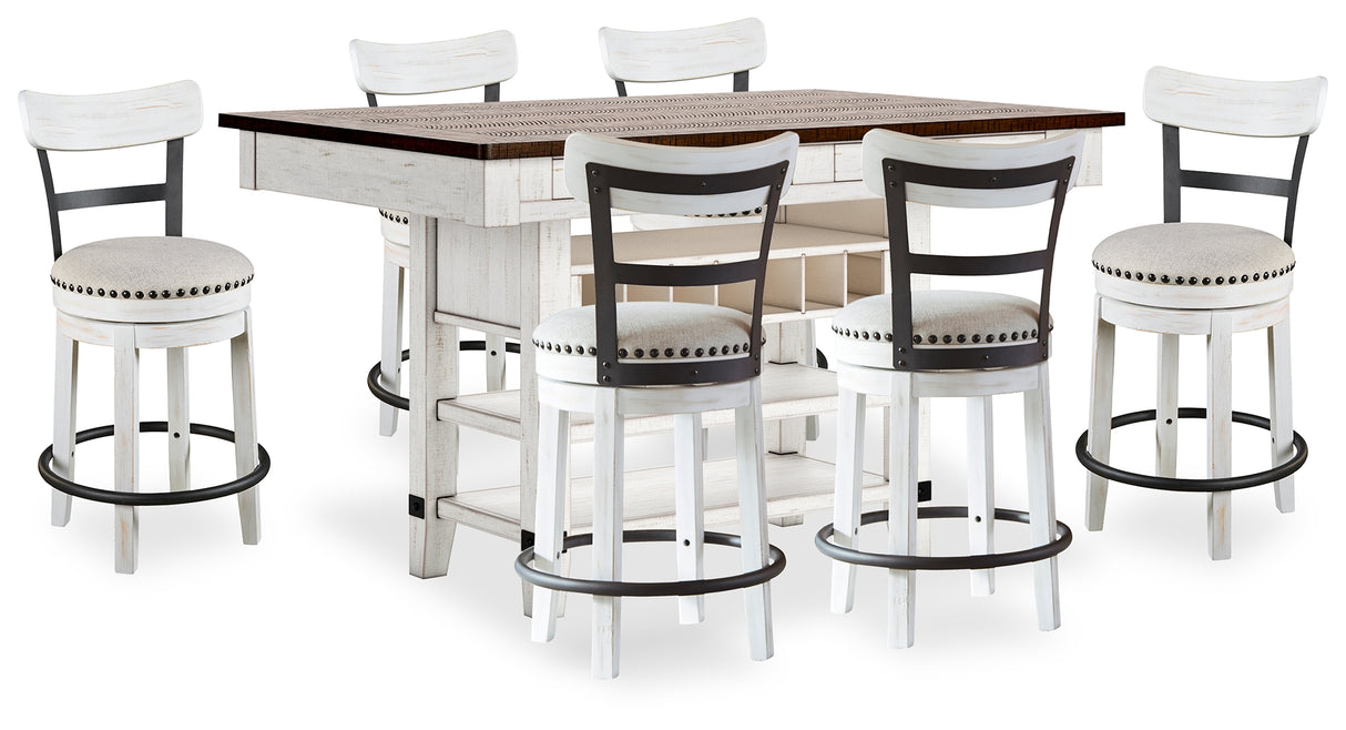 Valebeck Counter Height Dining Table and 6 Chairs from Ashley - Luna Furniture