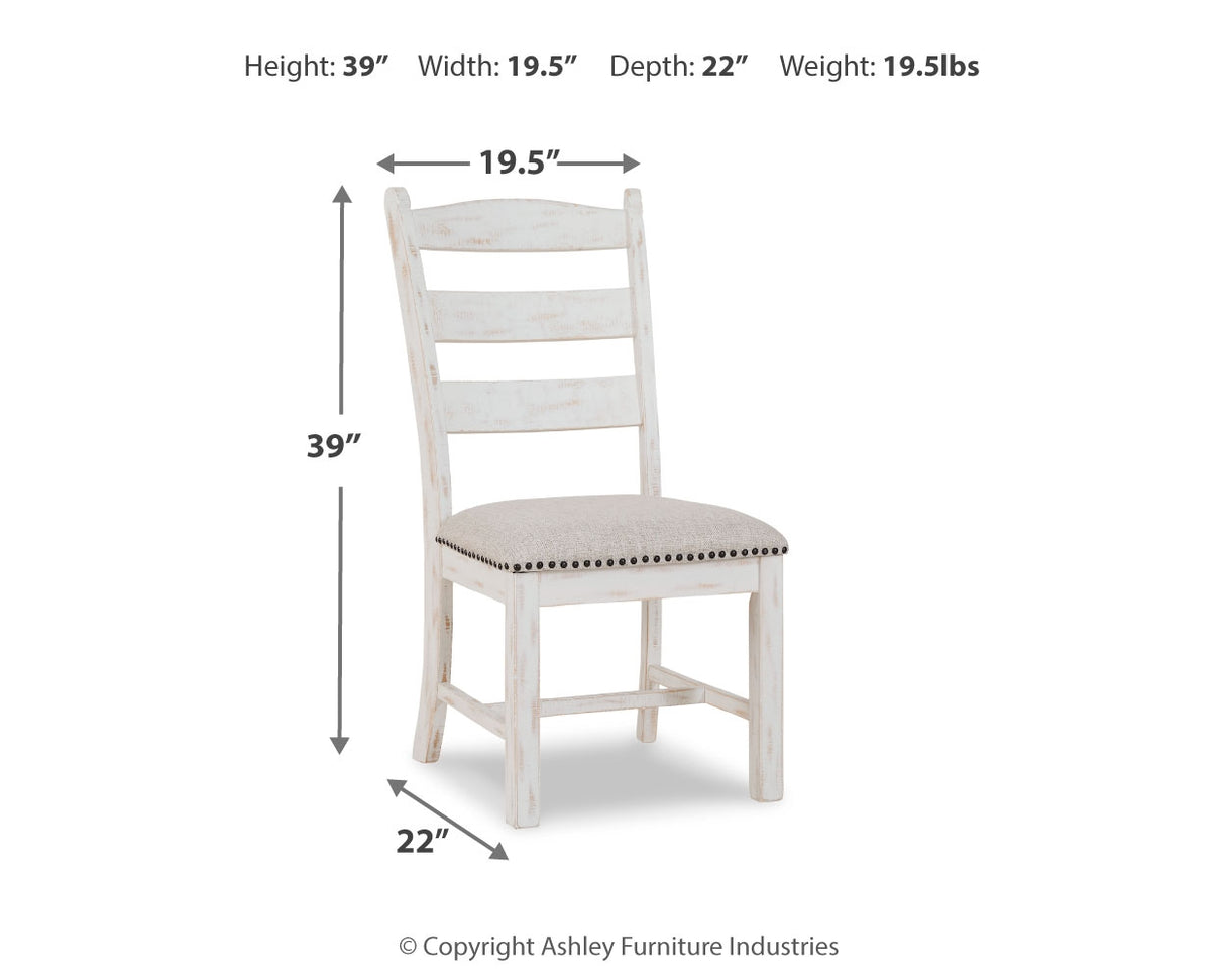 Valebeck Dining Table and 8 Chairs with Storage in White/Brown from Ashley Furniture - Luna Furniture