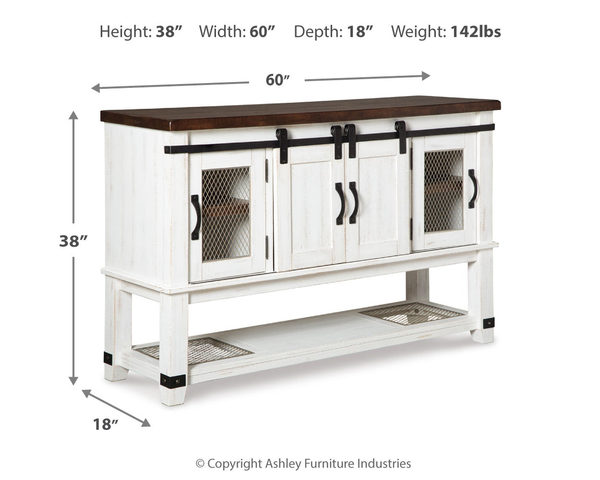Valebeck Dining Table and 8 Chairs with Storage in White/Brown from Ashley Furniture - Luna Furniture