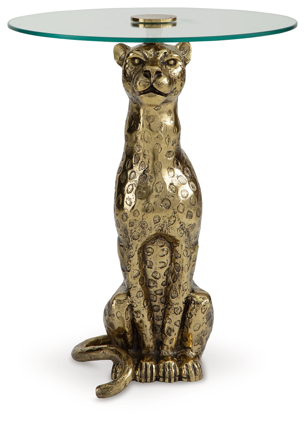 Vallain Antique Gold Finish Accent Table from Ashley - Luna Furniture