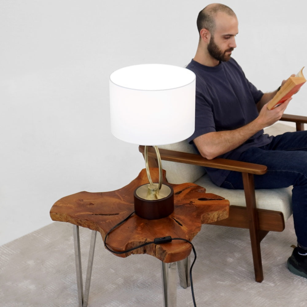 Grid Metal Circular Table Lamp from Ashcroft Furniture - Luna Furniture