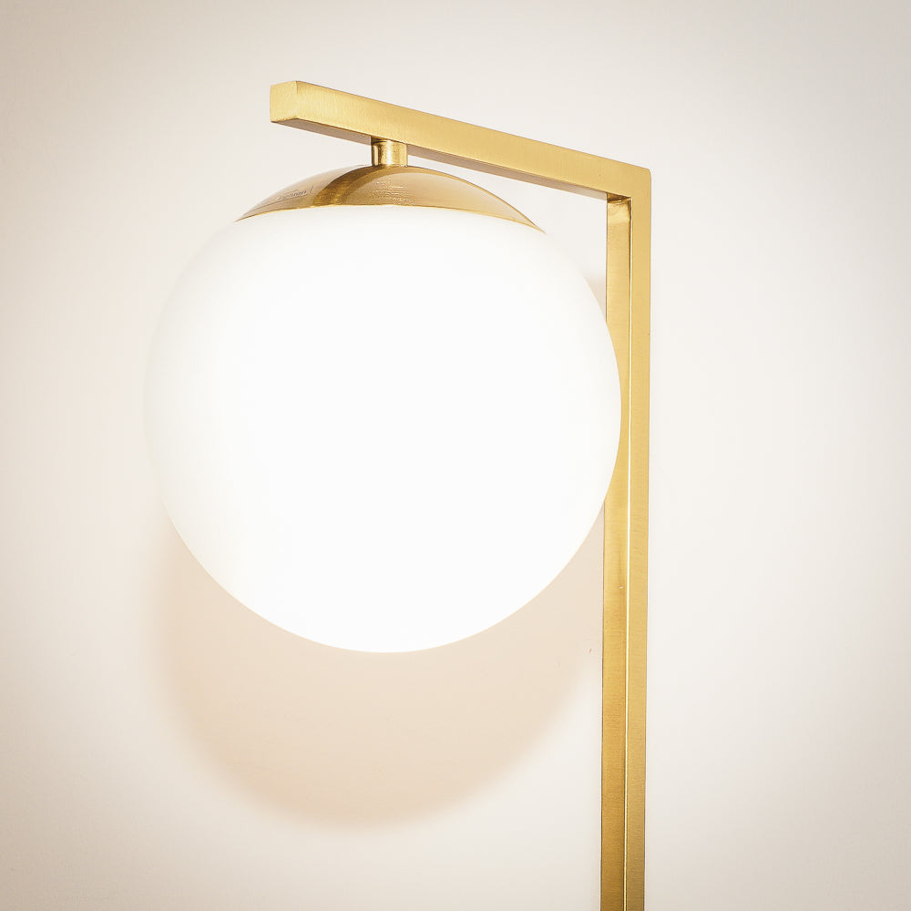 Velvet Globe Table Lamp White Opal Glass with Dimmer Switch Inline from Midinmod - Luna Furniture