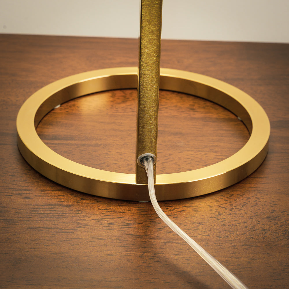 Velvet Globe Table Lamp White Opal Glass with Dimmer Switch Inline from Midinmod - Luna Furniture