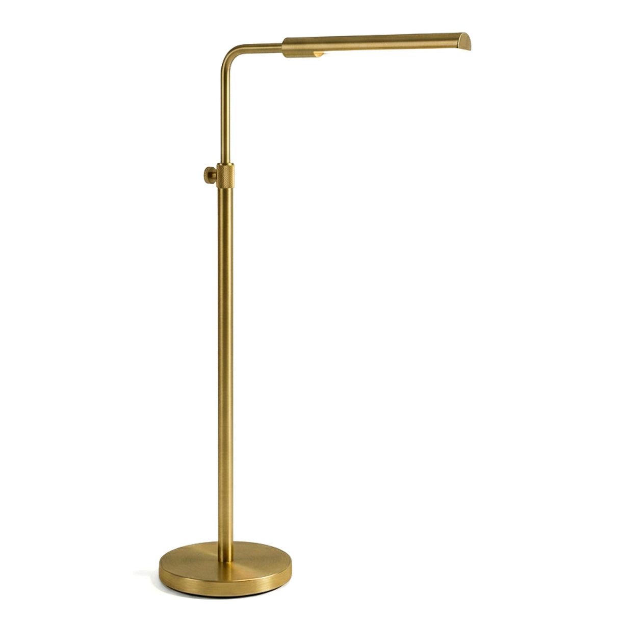 Verve Brassed Gold Floor Lamp with On/Off Switch Adjustable Led Round Base from Ashcroft Furniture - Luna Furniture