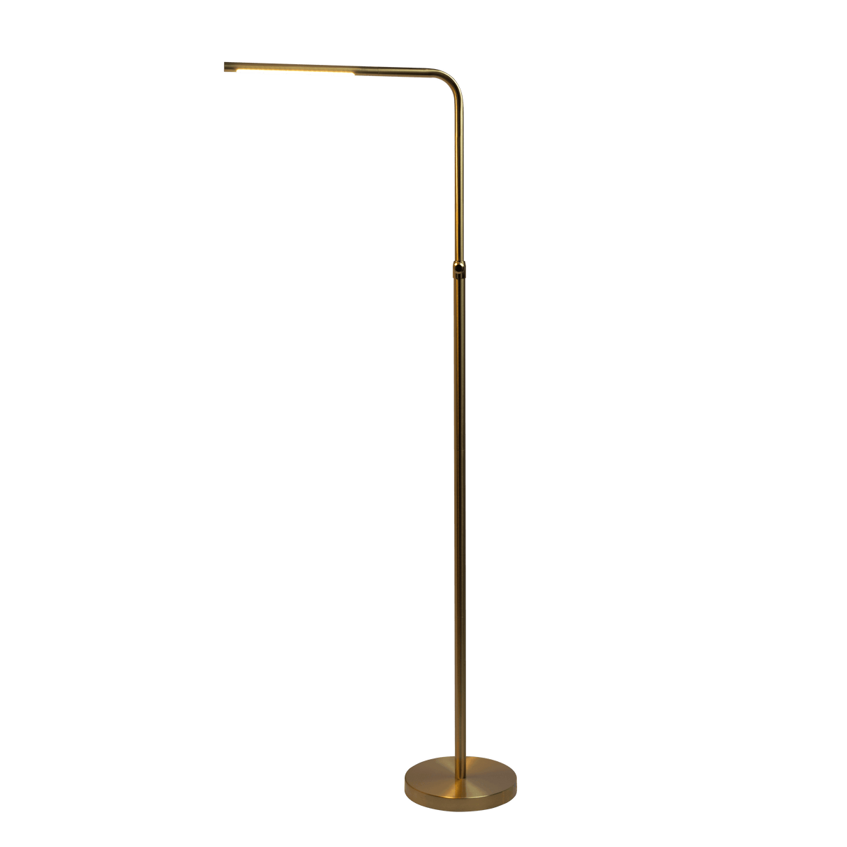 Verve Brassed Gold Floor Lamp with On/Off Switch Adjustable Led Round Base from Midinmod - Luna Furniture