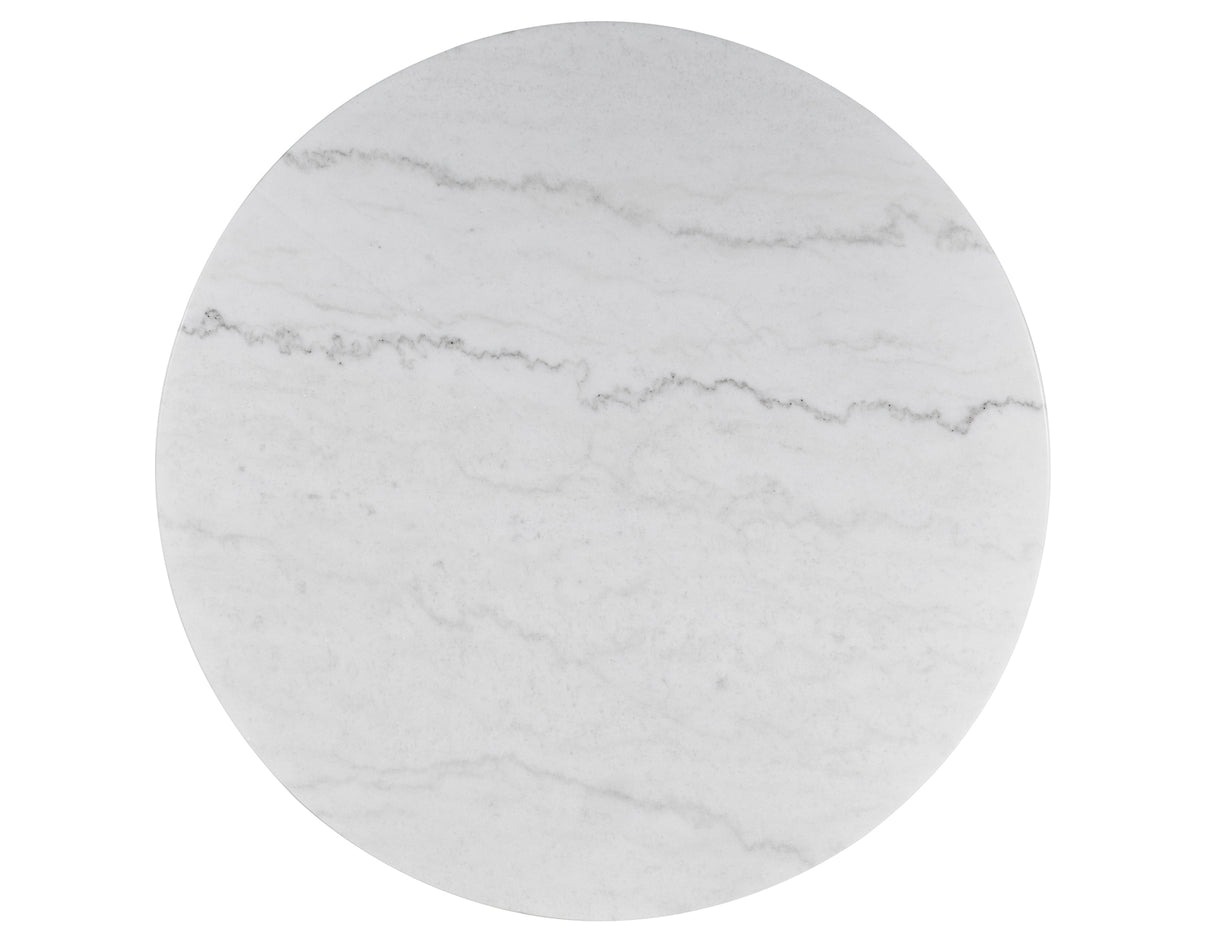 Vida 3-Piece Castered Round White Marble Top Table Set from Steve Silver - Luna Furniture