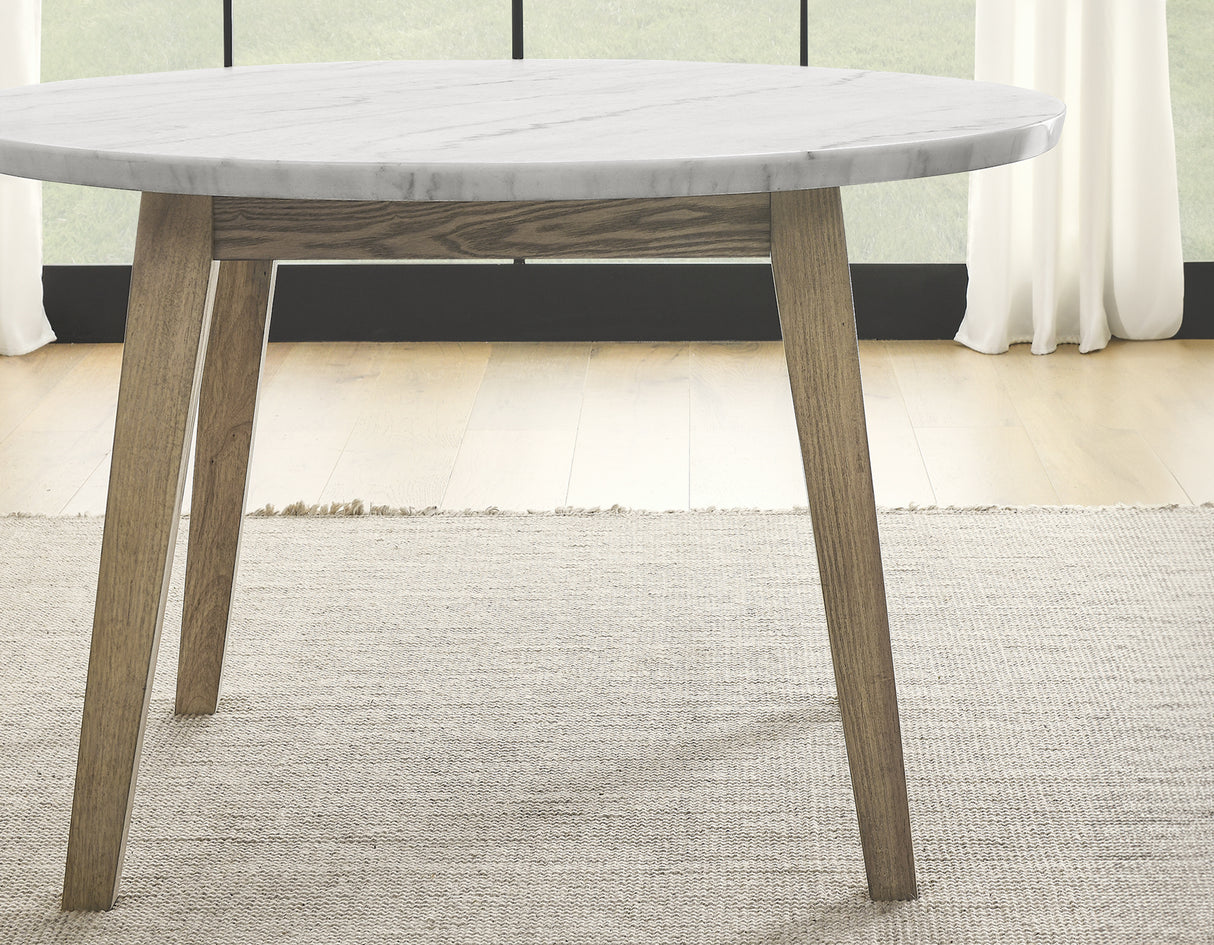 Vida Burnished Blonde/Gray Round Marble Top Dining Room Set from Steve Silver - Luna Furniture