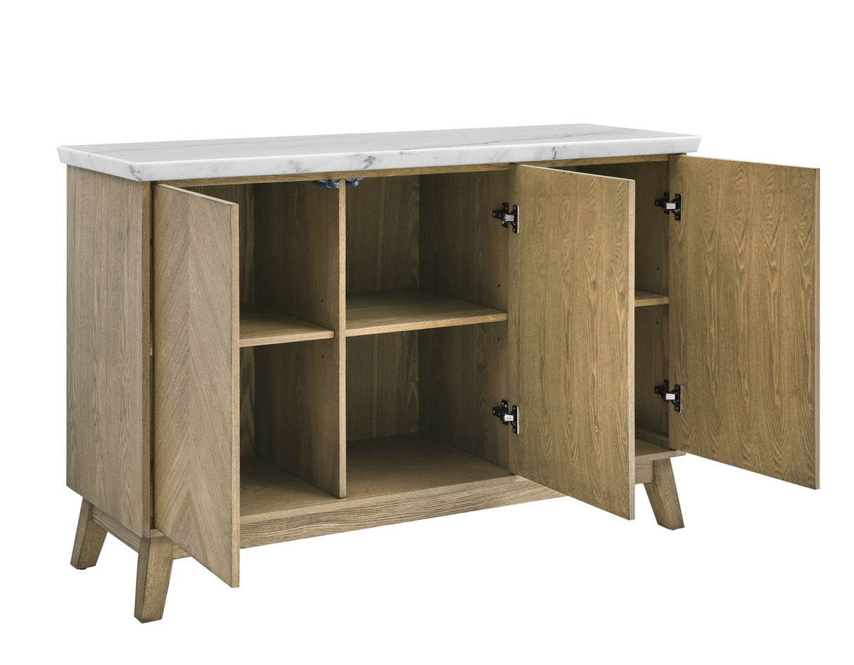 Vida 5-Piece 48″ Round White Marble Dining Set from Steve Silver - Luna Furniture