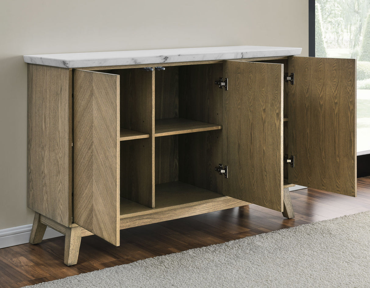 Vida 6-Piece White Marble Dining Set(Table & 4 Side Chairs) from Steve Silver - Luna Furniture