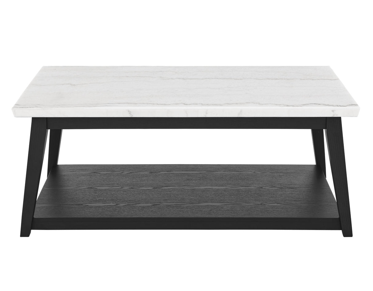 Vida Marble Top 3-Piece Table Set, Black Finish from Steve Silver - Luna Furniture
