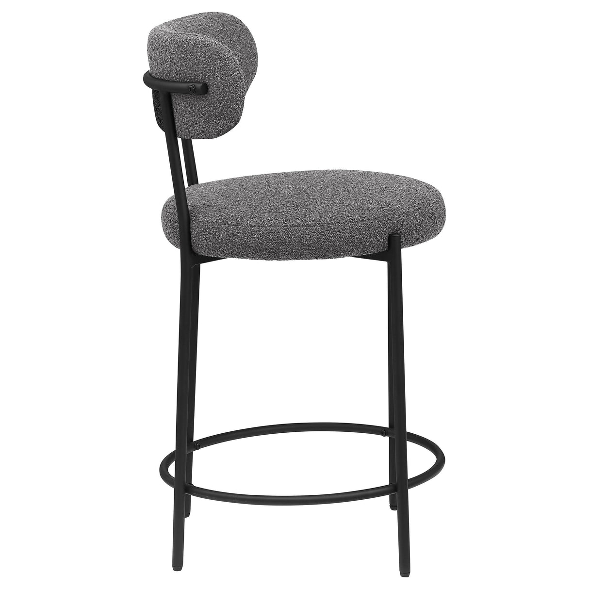 Viola Black Boucle Upholstered Counter Stool, Set of 2 from Coaster - Luna Furniture