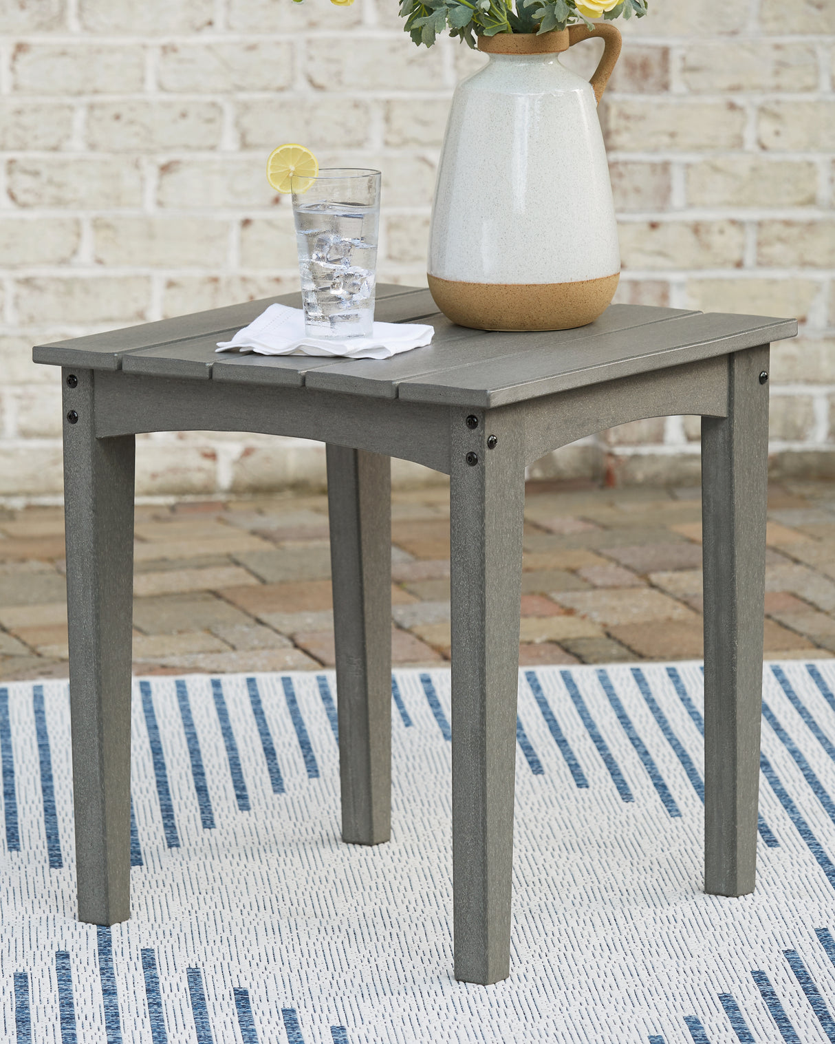 Visola Outdoor Coffee Table with 2 End Tables in Gray from Ashley - Luna Furniture