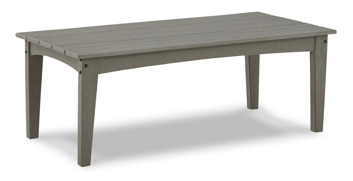 Visola Outdoor Sofa and 2 Lounge Chairs with Coffee Table and 2 End Tables in Gray from Ashley - Luna Furniture