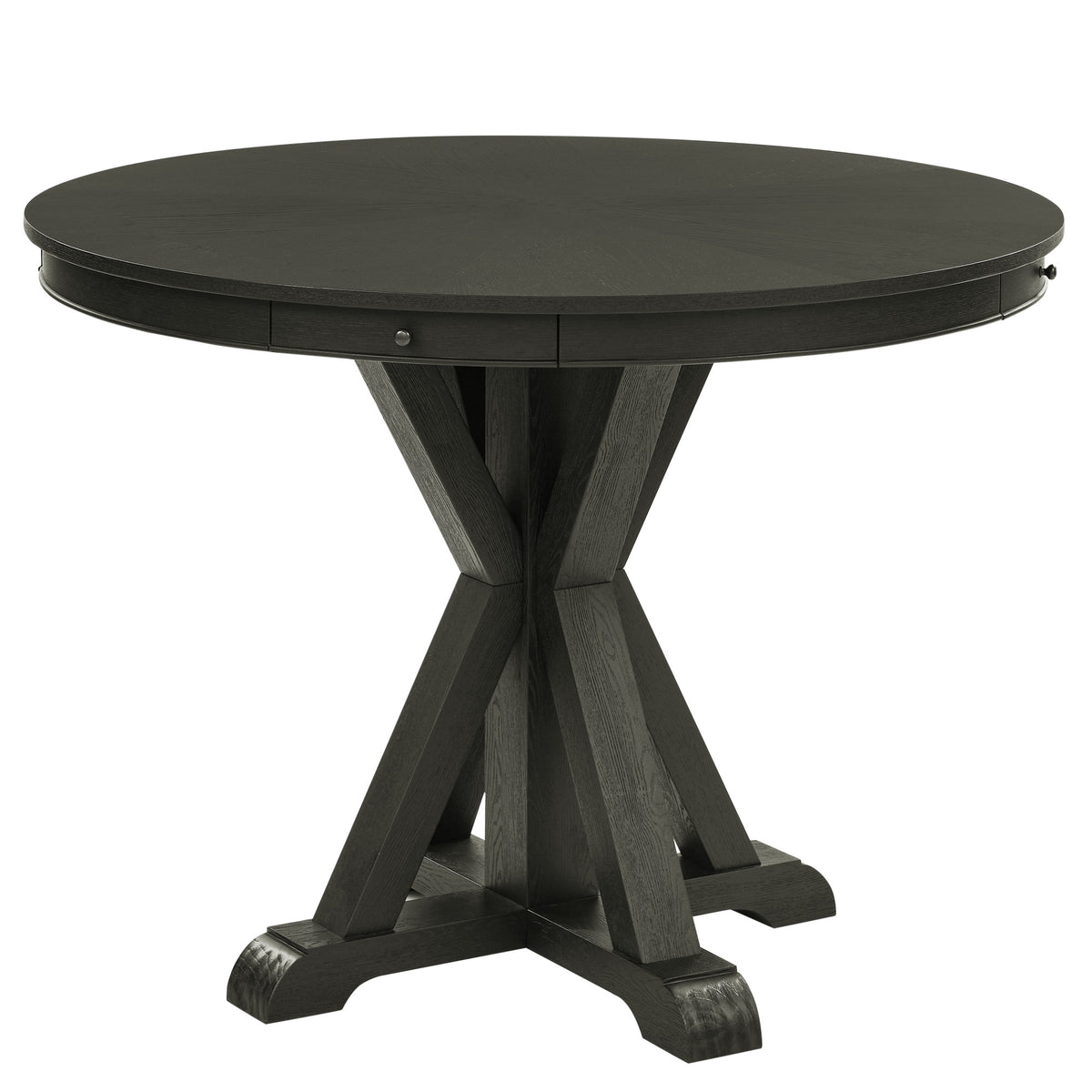 Rylie Black 48" Round Counter Dining Table with 4 Drawers from Steve Silver - Luna Furniture