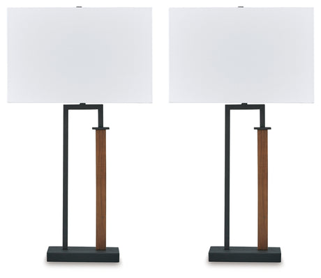 Voslen Black/Brown Table Lamp (Set of 2) - L204554