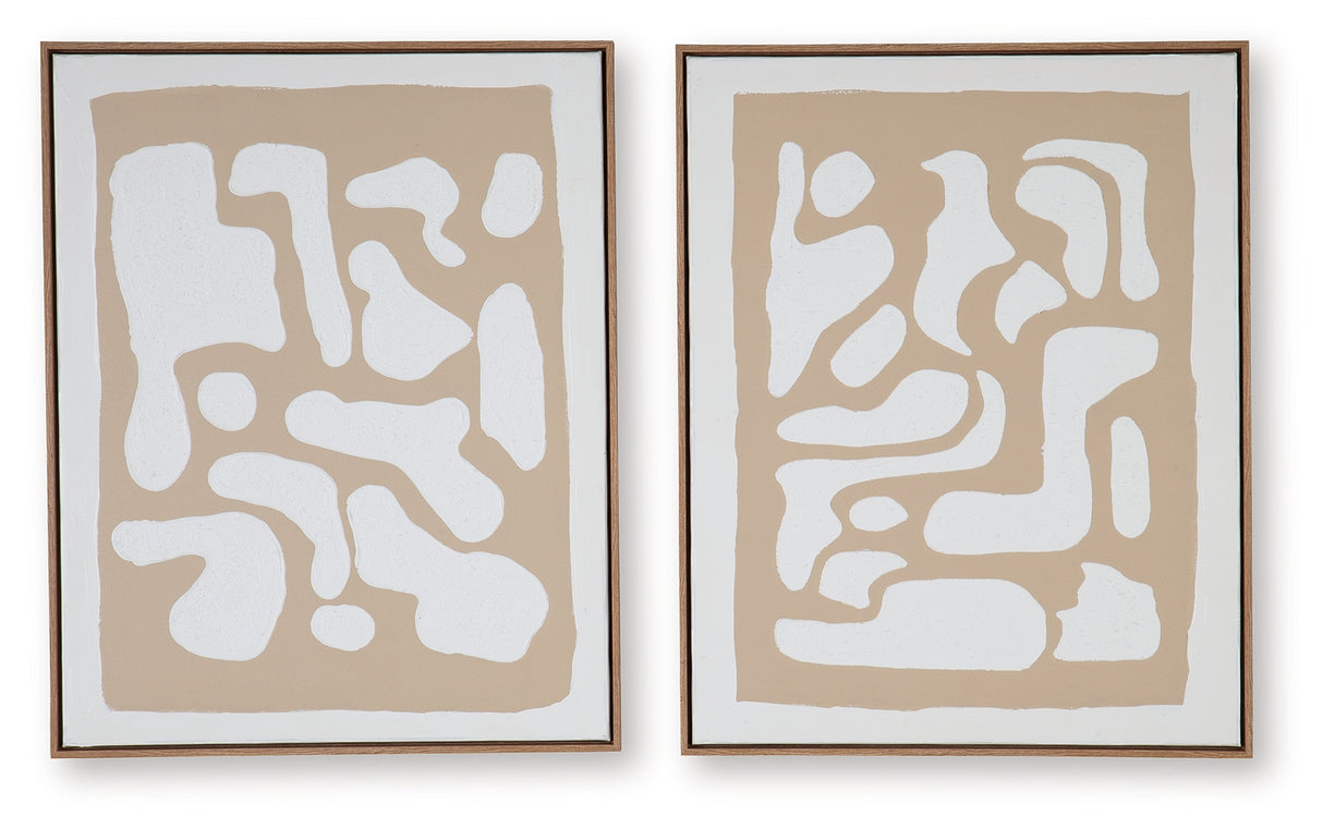 Waldett Beige/White Wall Art (Set of 2) from Ashley Furniture - Luna Furniture