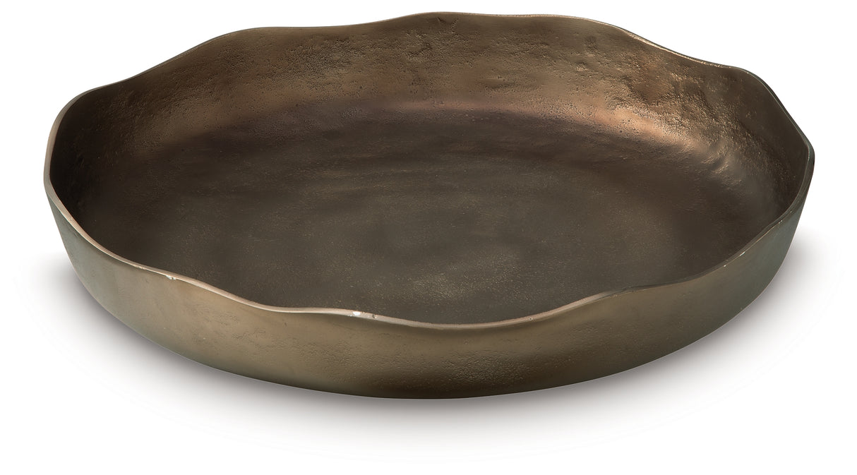 Wallmen Champagne Gold Finish Tray from Ashley - Luna Furniture