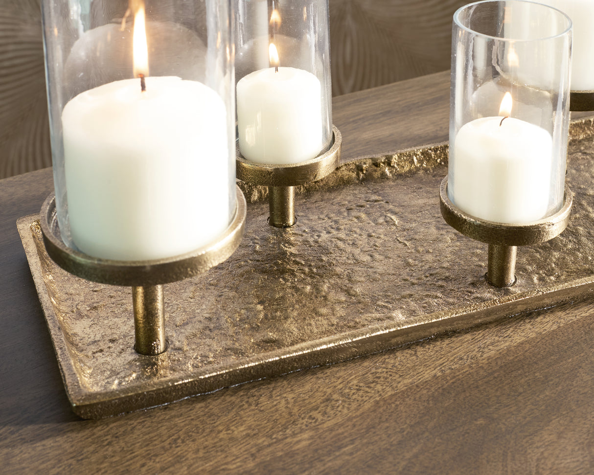 Wallmond Antique Brass Finish Candle Holder from Ashley - Luna Furniture