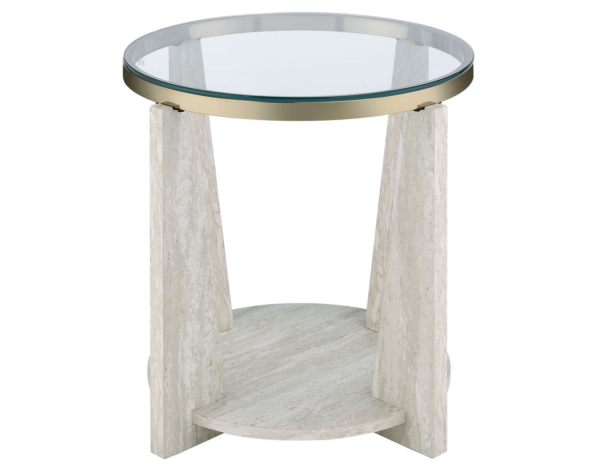 Wanda 3-Piece Glass Top Table Set (Castered Coffee Table & 2 End Tables) from Steve Silver - Luna Furniture