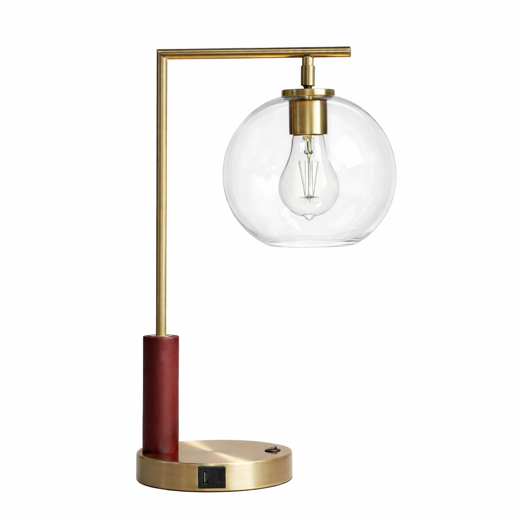 Wander Right Angle Glass Table Lamp - Bronze from Ashcroft Furniture - Luna Furniture